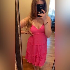 Vibrant Pink Sleeveless Dress